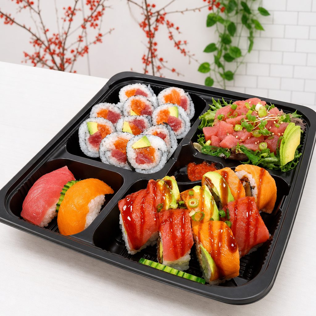Delish Family Value Rainbow Fusion Bento.